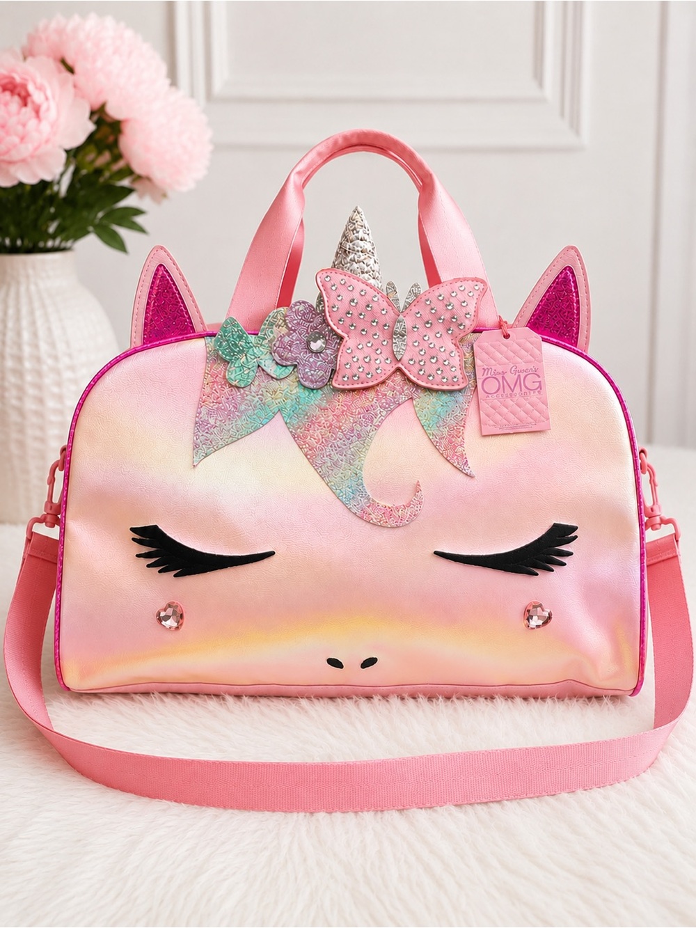OMG Accessories Pink Unicorn Duffel Bag